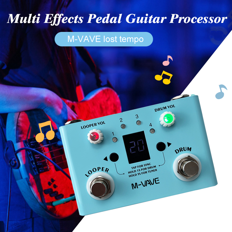 【Drum & Looper Effect Pedal】MVAVE lost tempo Guitar Amp Modelling and