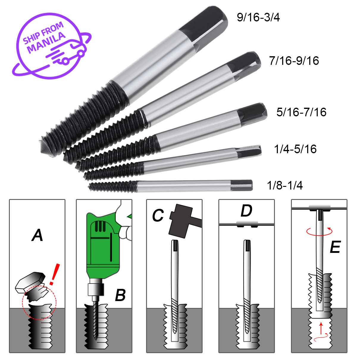 Broken Damaged Bolt Remover 