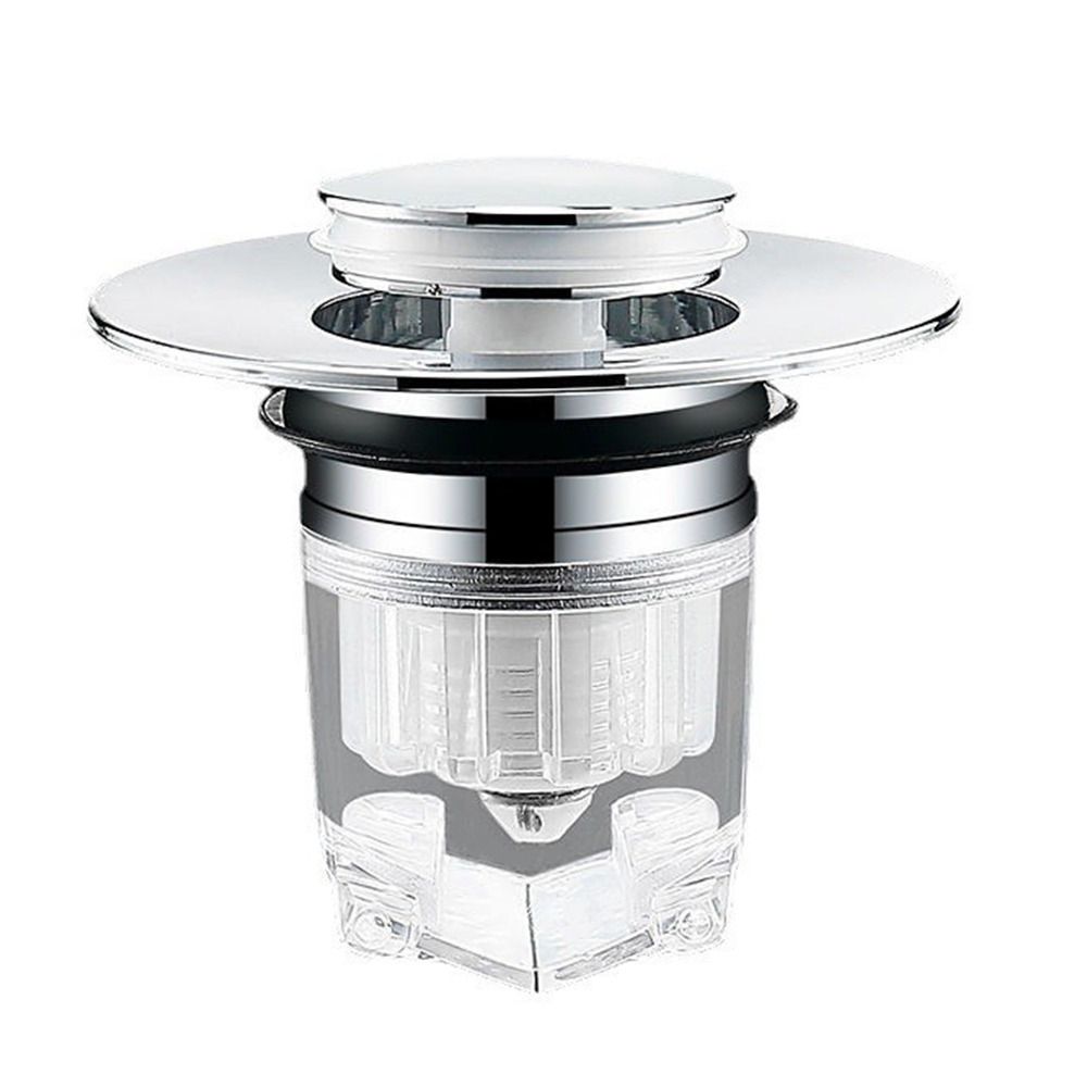 GEMIH Stainless Steel Hair Catcher Bath Stopper Drain Filter Wash Basin Plug Basin Drain Filter Basin Spring Core Pop-Up Bounce Core Bathroom Sink Plug