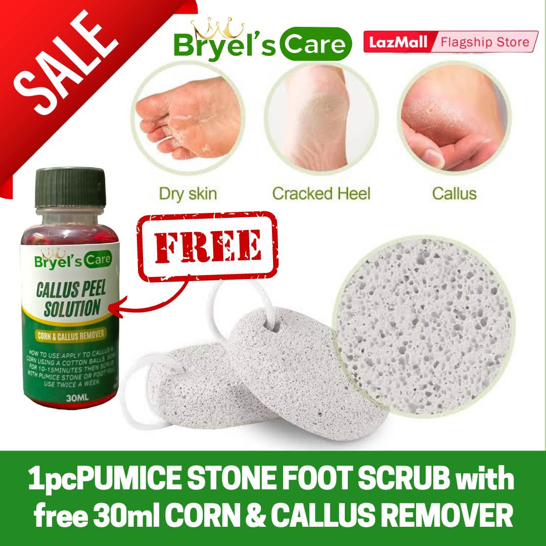 Bryel's Care Natural PUMICE Stone foot scrub with 30ml Corn and