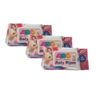 BABY WIPES WITH CAP -- 3 Packs -- 100 sheets
