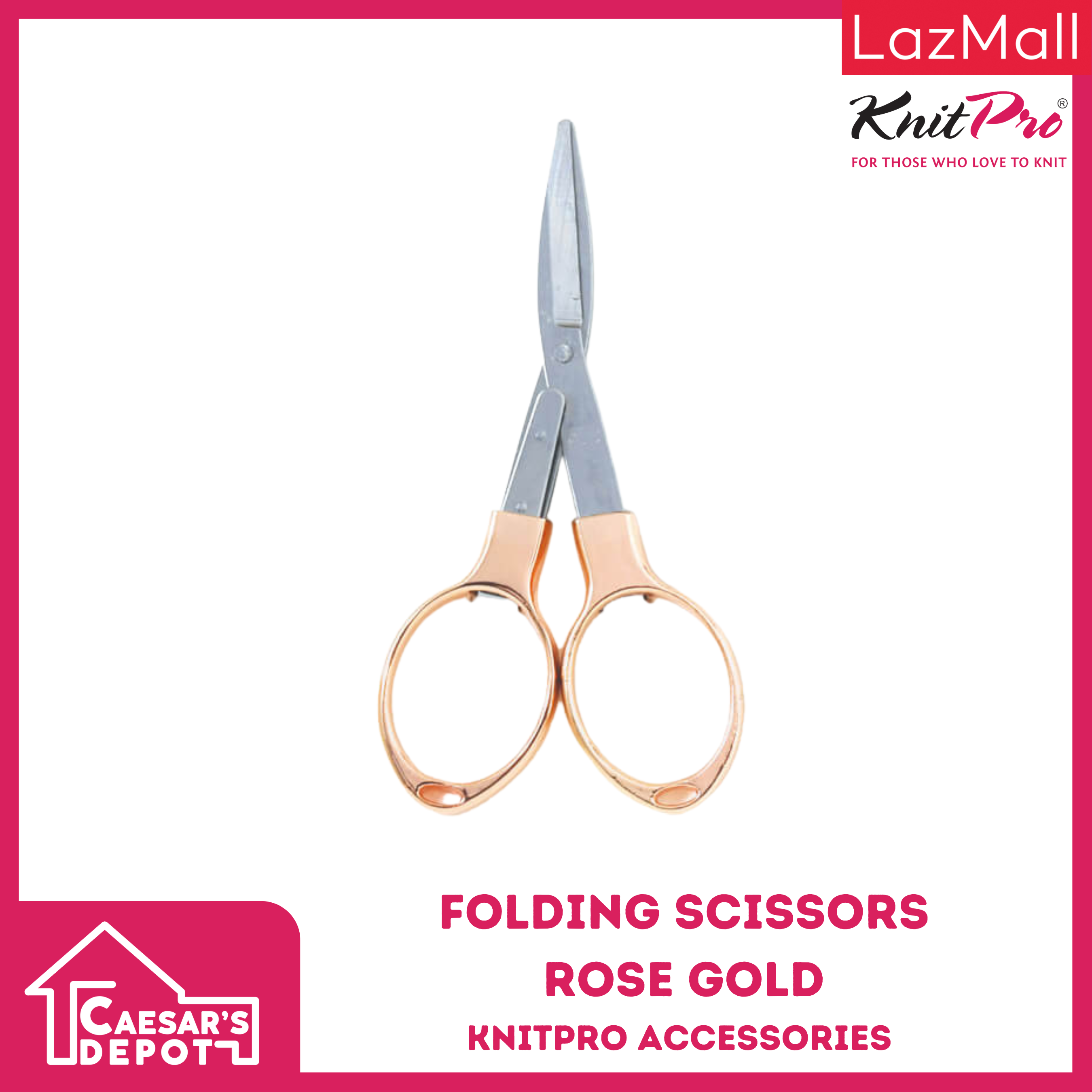 KnitPro Folding Scissors Rose Gold