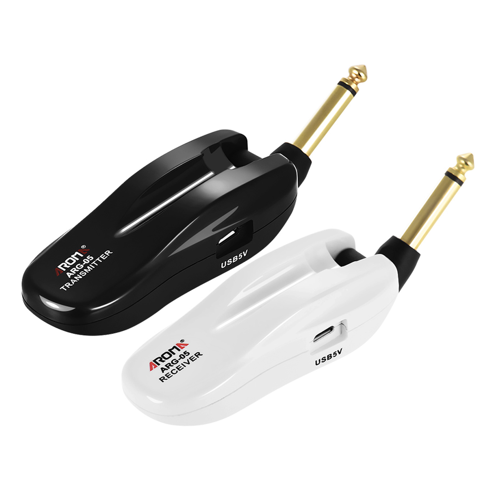 AROMA ARG-05 Wireless Guitar Audio Transmission System Transmitter Receiver Built-in Rechargeable Battery 115 Feet Transmission Distance for Electric Guitar Bass