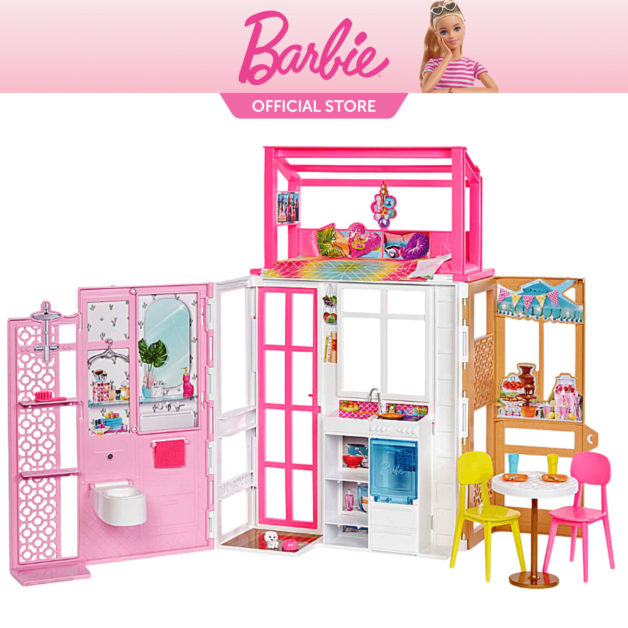 Barbie Estate Dollhouse With Accessories Playset Dreamhouse For Girls