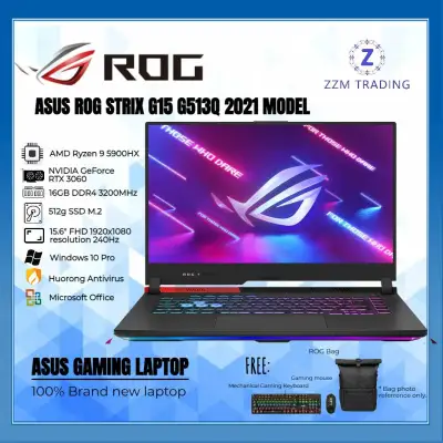 Asus ROG Strix G15 G513Q 2021 Gaming Laptop AMD Ryzen 9 5900HX 15.6" 16GB RAM 512GB SSD