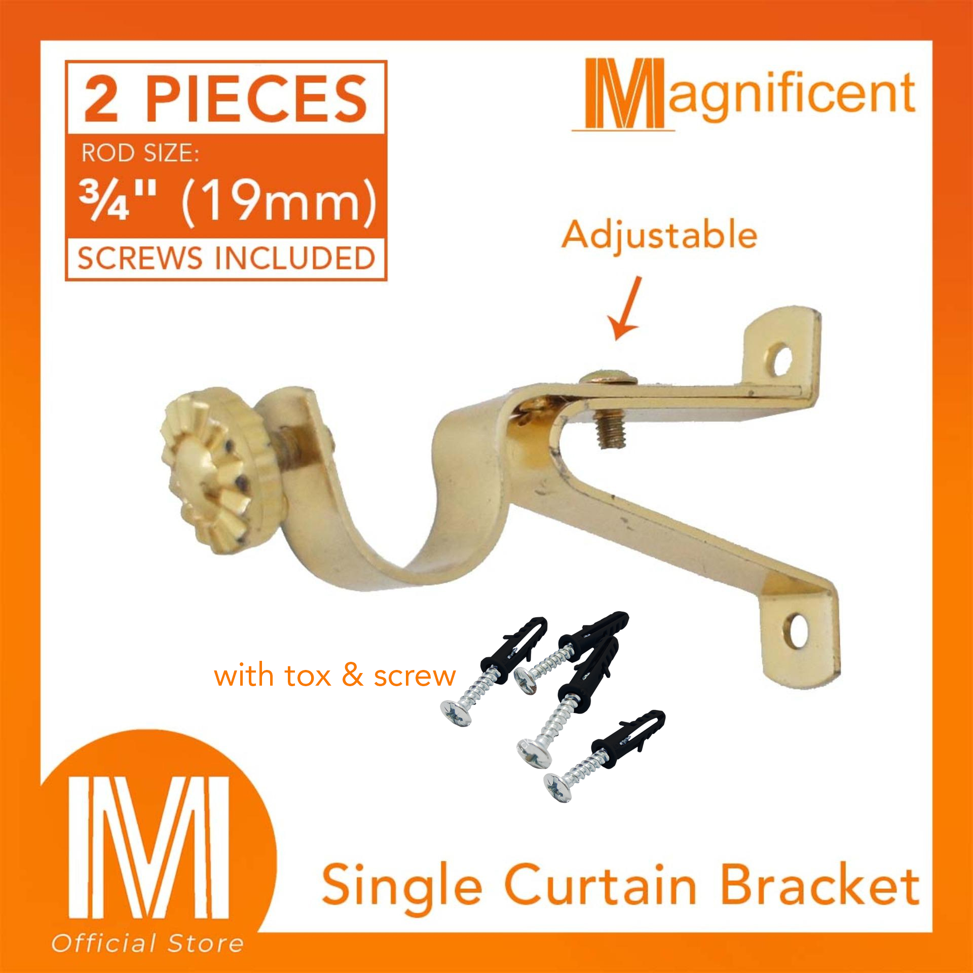 Adjustable Curtain Rod Brackets Kurtina 19mm 3 4 Extra Thick 2 Pcs Lazada Ph