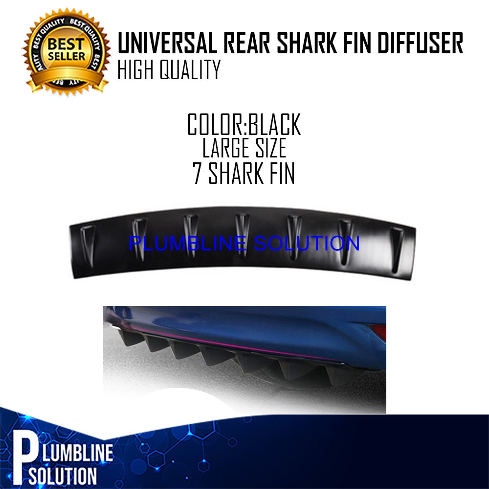 Universal Shark Fin Sharks Fin Sharkfin Rear Bumper Lip Diffuser