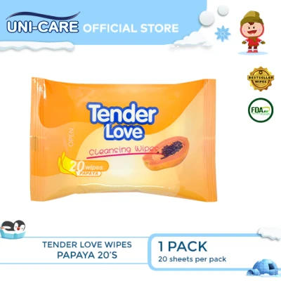 Tender Love Papaya Cleansing Wipes 20's Pack of 1