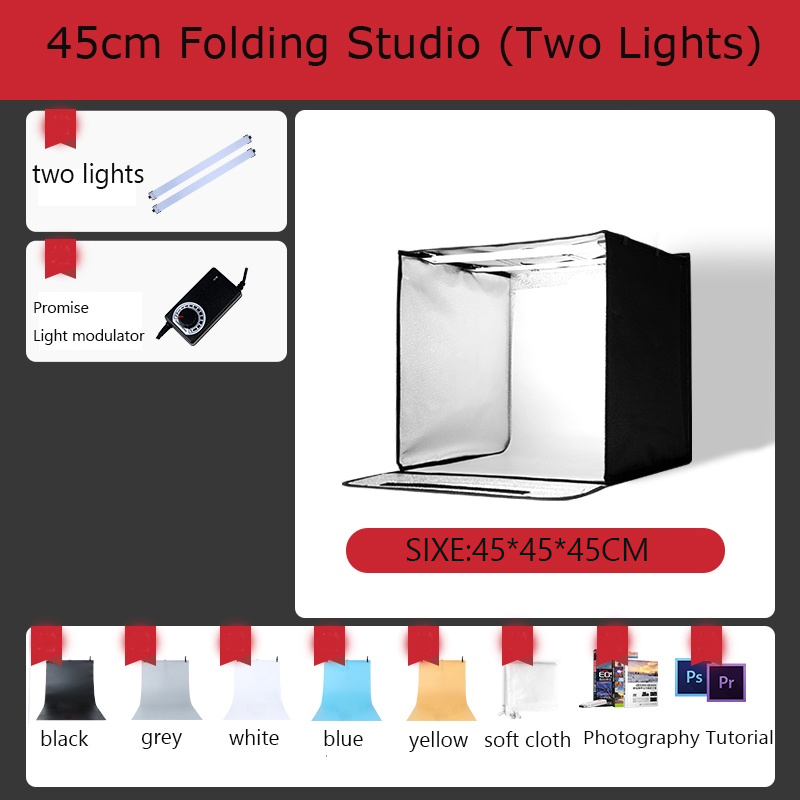 FISHERMAN Folding LED Portable Light Box White Light Studio Light Box