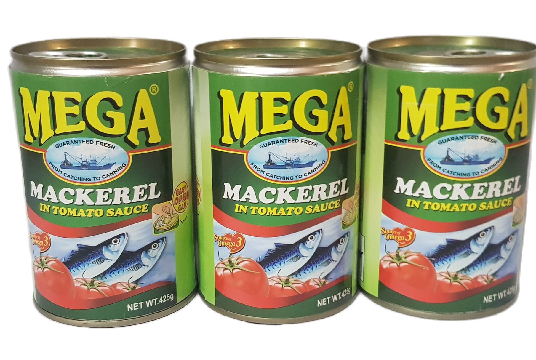 MEGA MACKEREL Sardines in Tomato Sauce (pack of 3 cans x 425 grams
