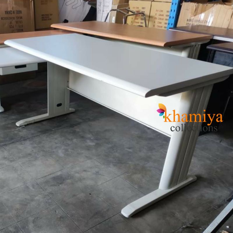 Light Gray Office Table, HighEnd Working Desk, Freestanding Table
