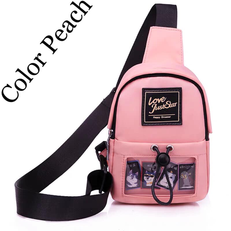 small pink backpack
