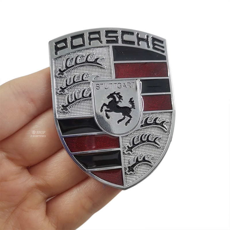 NEW 1 X Metal Gold PORSCHE HORSE Logo Car Auto Decorative Emblem Badge new-1-x-metal-gold-porsche-horse-logo-car-auto-decorative-emblem-badge