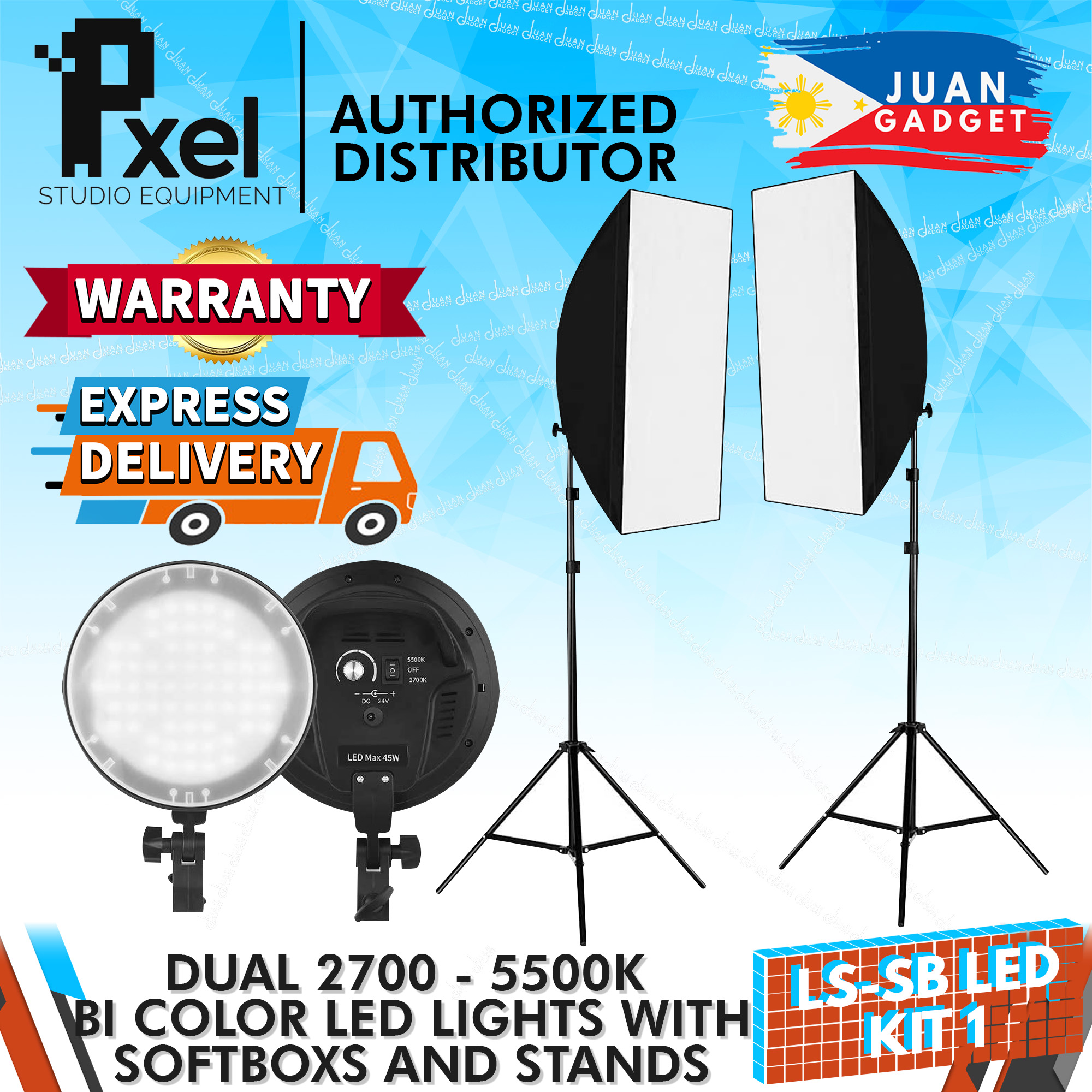 Pxel LS-SB Studio Lighting Kit 1 Bi-Color Dimmable LED Dual Light Set with  Bulbs, Softbox and Stand for Photography and Videography | JG Superstore |  Lazada PH