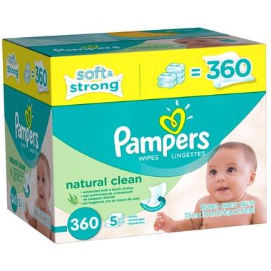 pampers natural clean wipes