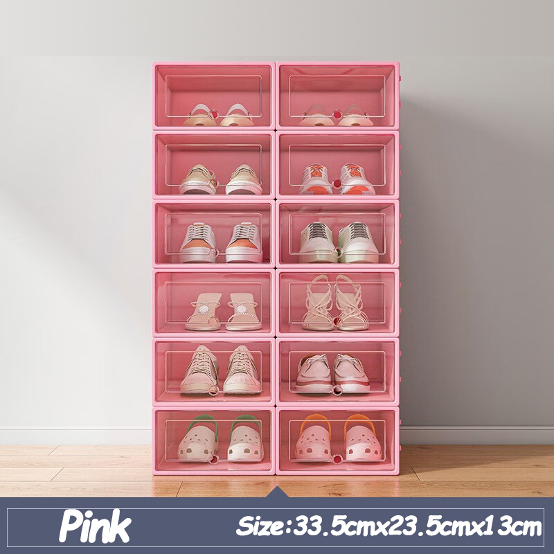 Large Size Shoe Box Storage Colorful Plastic Foldable Dustproof