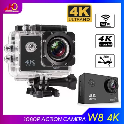 W8 4K 1080p Ultra HD DV 12MP WiFi Sports Action Camera (Black)