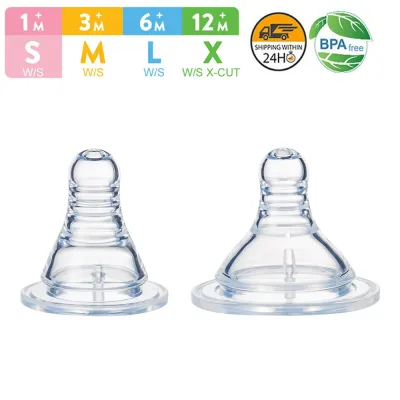 ⊕✓ Baby Milk Bottle Nipple Replacement Standard-Wide-S-M-L-Y