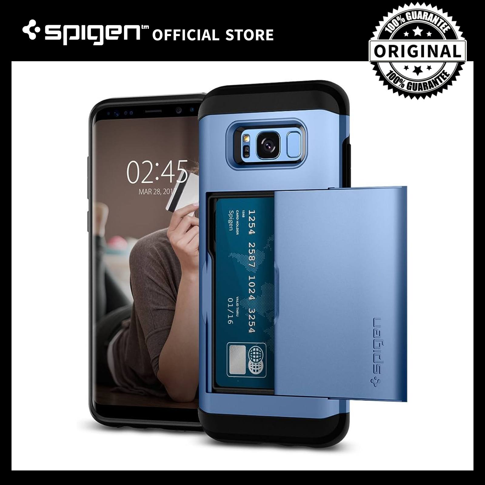 Spigen Galaxy S8 Case Slim Armor CS Card Slider Coral Blue Lazada PH - Main Image