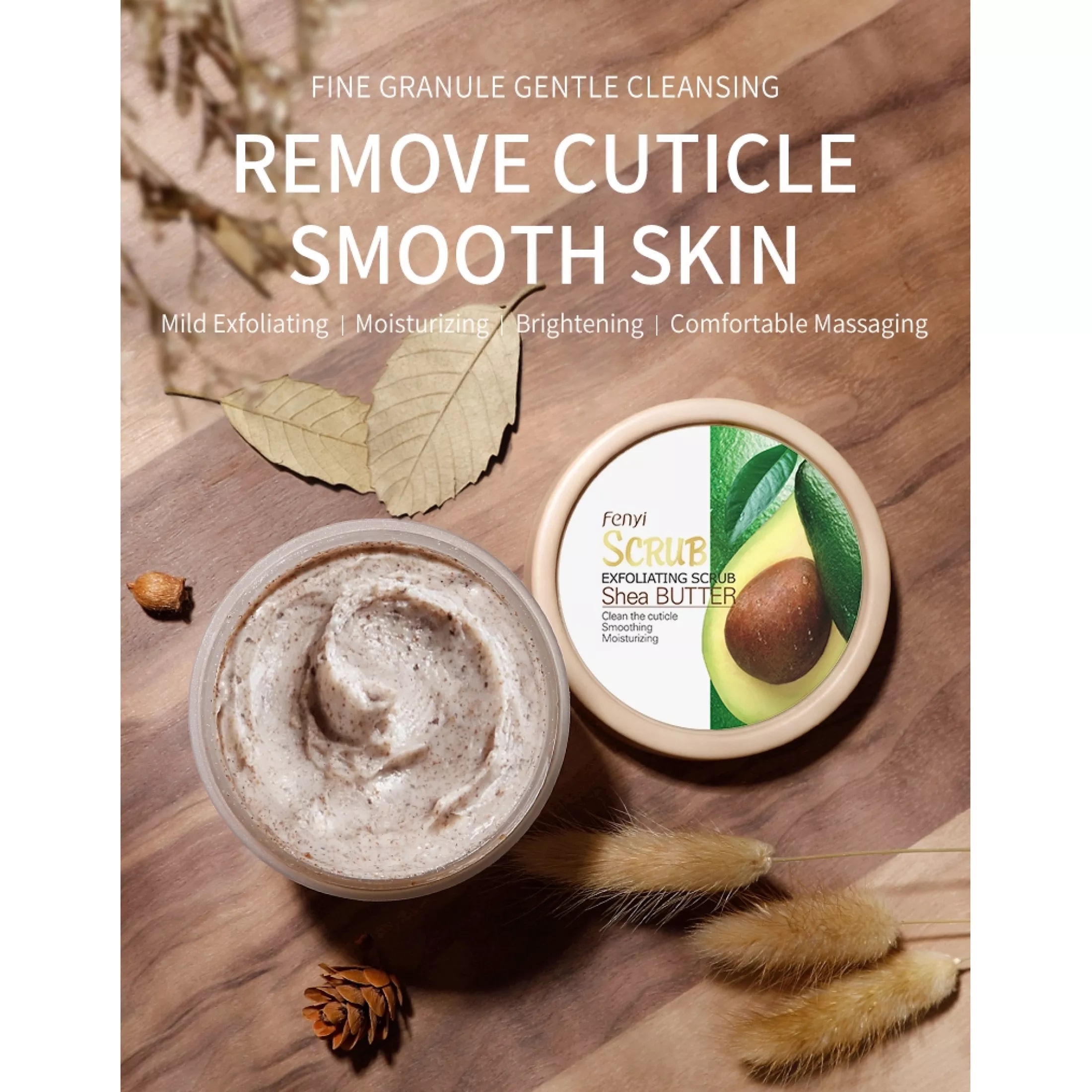 Laikou Peach/Shea Body Scrub Whitening Body Scrubber for Shower