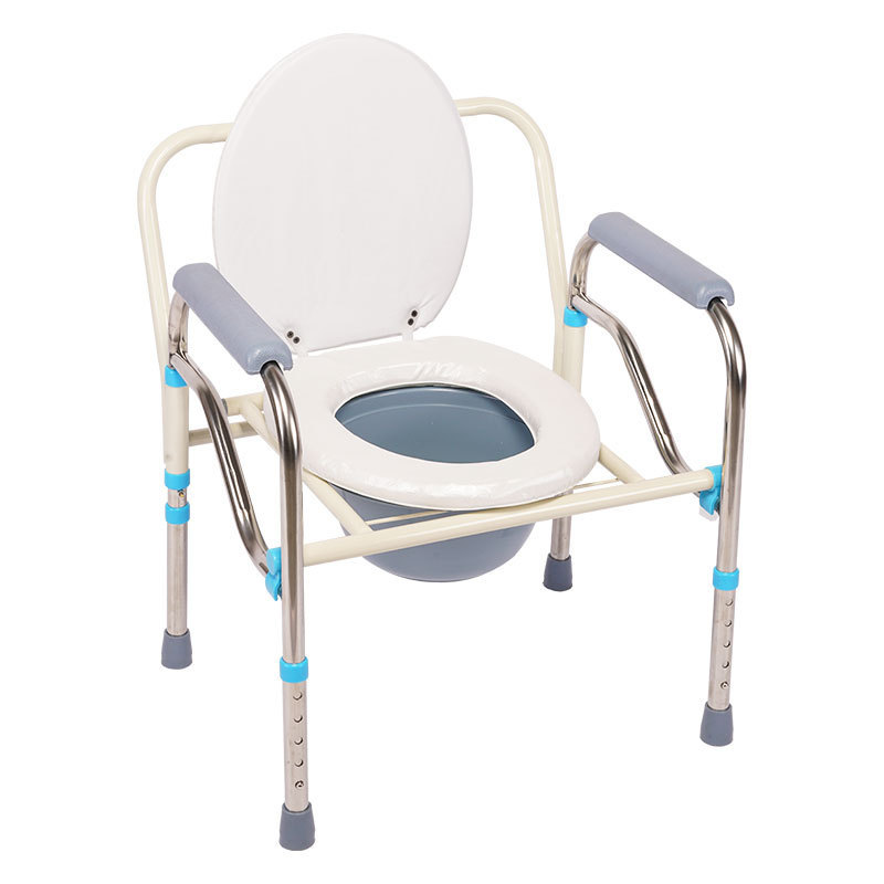 Folding Bedside Commode Chair, Bedside and Bathroom Steel Medical 3 in