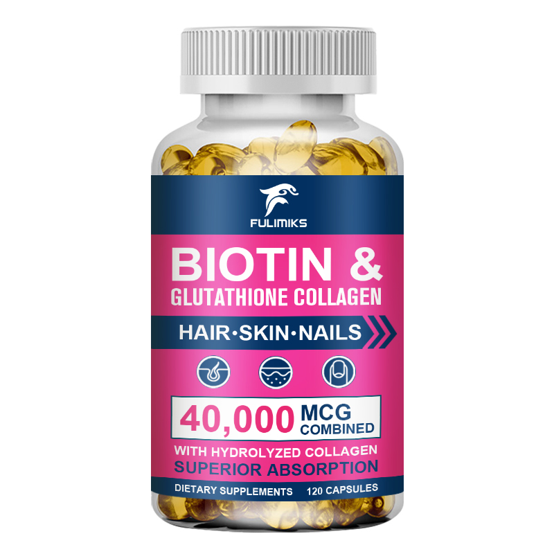 Fulimiks Biotin Collagen Capsules with Glutathione, Hyaluronic Acid for ...