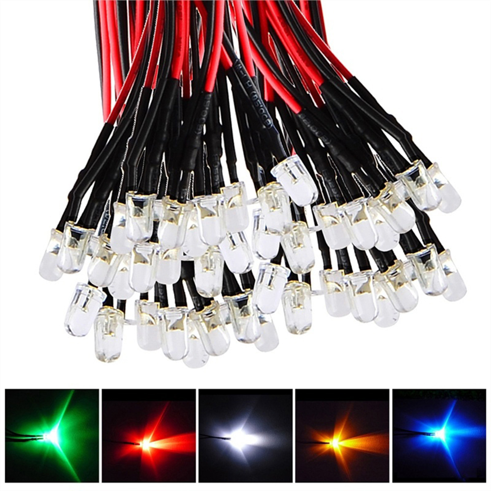 Blinking 5mm 12V Colorful Light Emit LED Wired Diode
