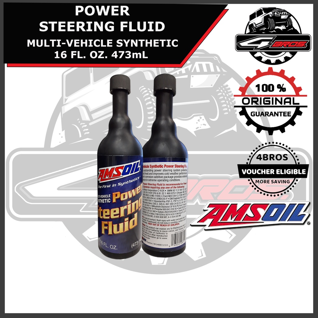 【Ready Stock】 AMSOIL POWER STEERING FLUID MULTIVEHICLE SYNTHETIC 16 FL