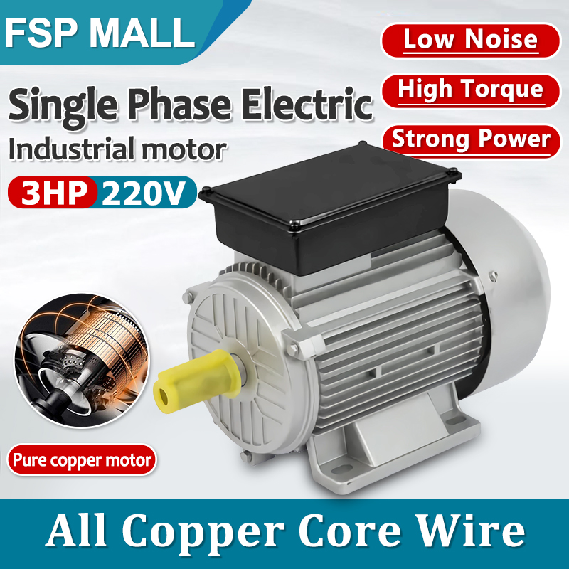 Electric Motor 3HP Pure Copper Induction Motor 2200W High Power Single