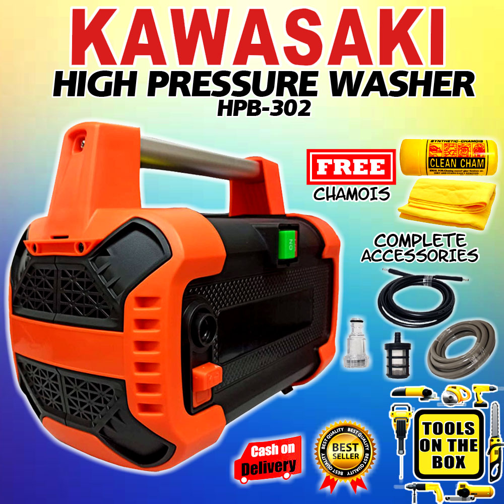 KAWASAKI Pressure Washer HPB 302 1400W 110 Bar HEAVY DUTY with FREE