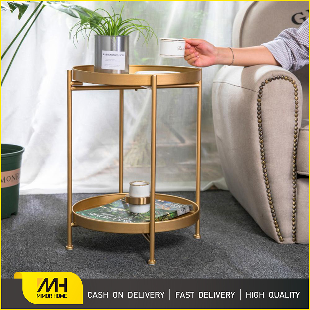 Nordic Style Simple Metal Coffee Table Side Low Table Sofa Side Small Round Center Side Table Desk,Bl