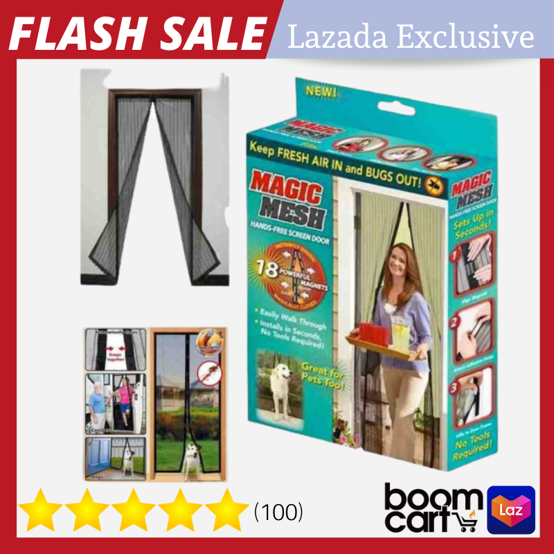 Insect Protector Magic Mesh Instant Screen Door / Hands-free Magic Net ...