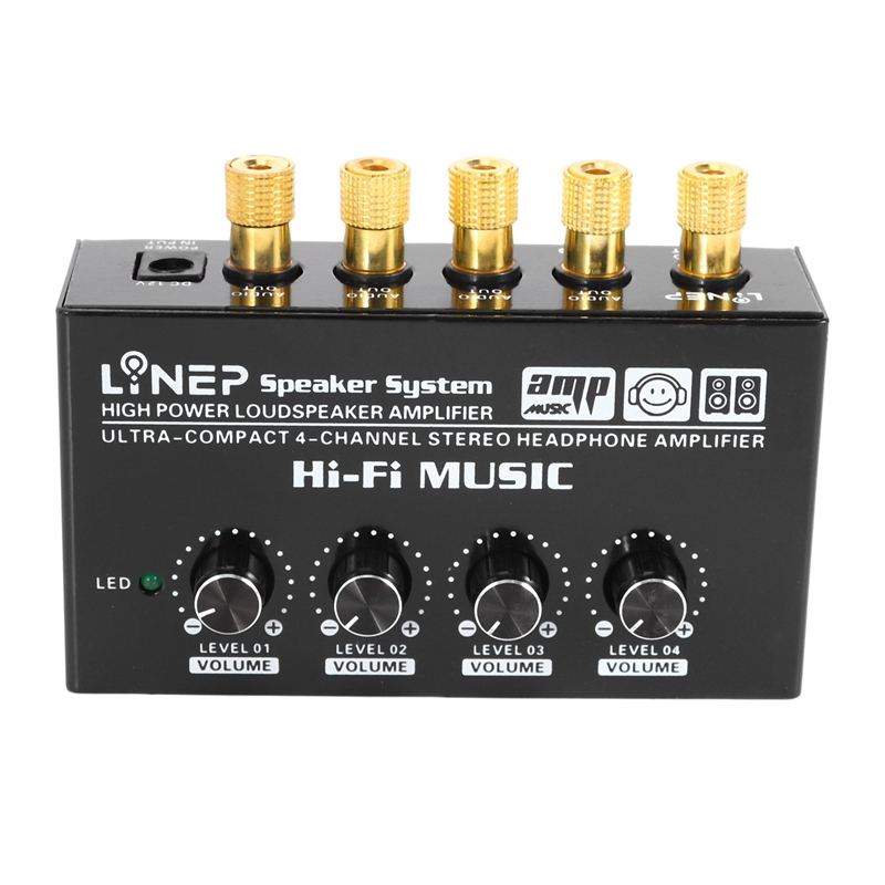 Lynepauaio Headphone Splitter 1 Input 4 Out Headphone Speaker Splitter Comparator Output