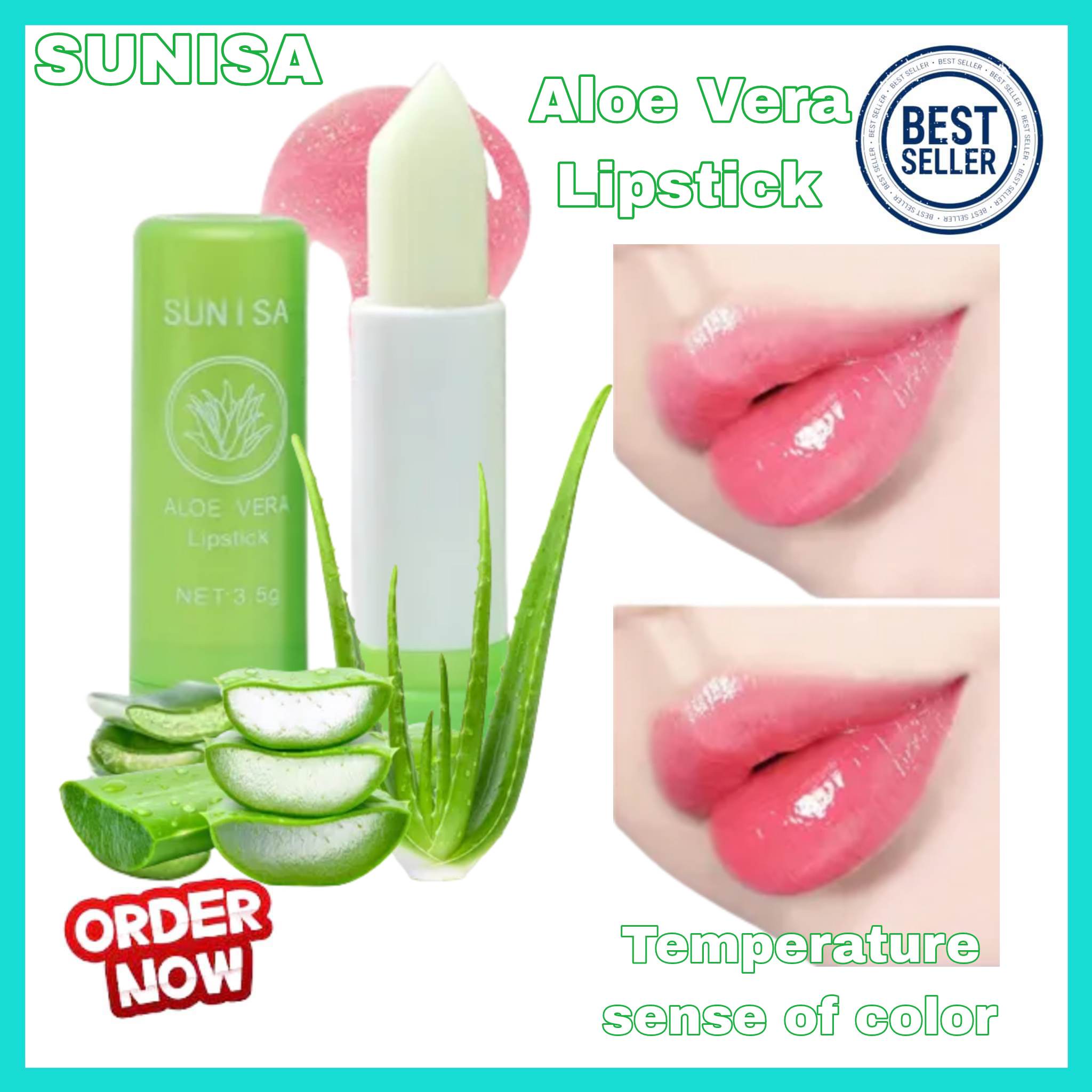 TOP SELLING!!! BUY 1 GET 1 SUNISA Aloe Vera Lipstick Smoothing Moisture ...