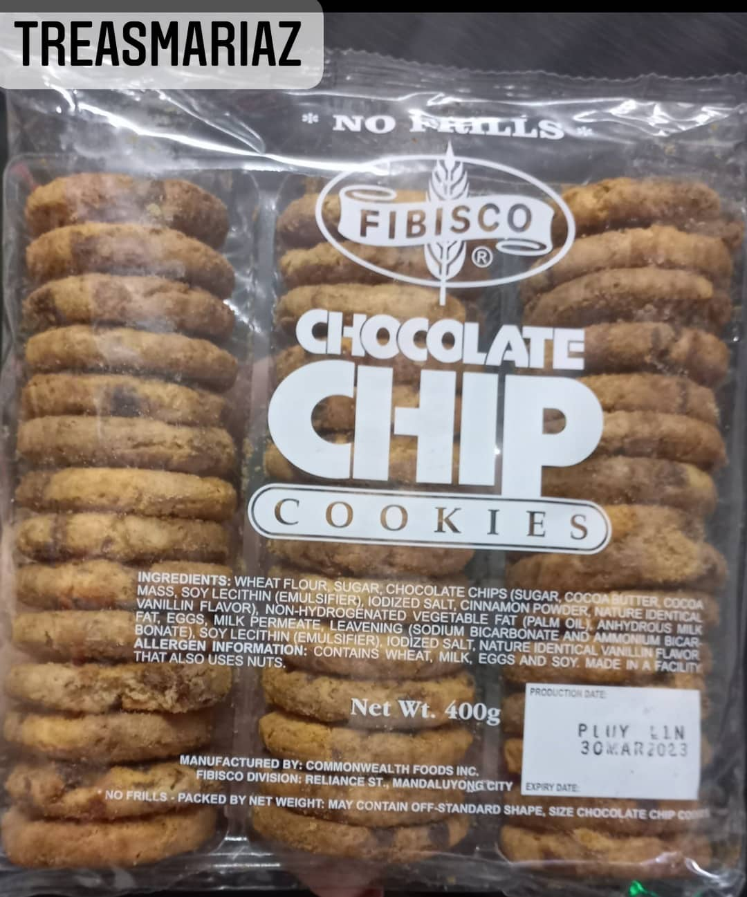 FIBISCO CHOCOLATE CHIPS Cookies 400g *no frills* | Lazada PH