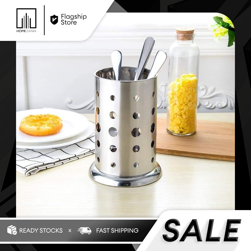 Stainless Steel Kitchen Utensil Holder, Cutlery Drainer, Kitchen Cutlery Holder for Forks Spoons