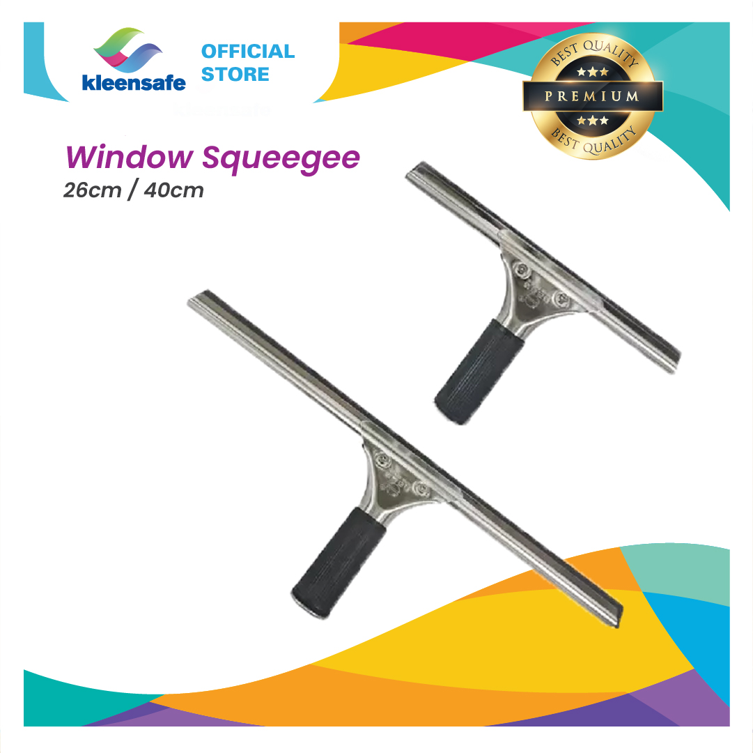 Kleensafe Window Squeegee Smudge Free Streak Free Stainless Handle With