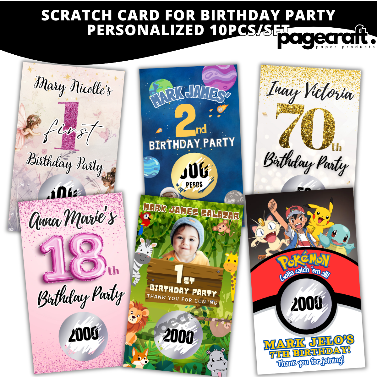 PERSONALIZED Scratch Card for Birthday Party inches