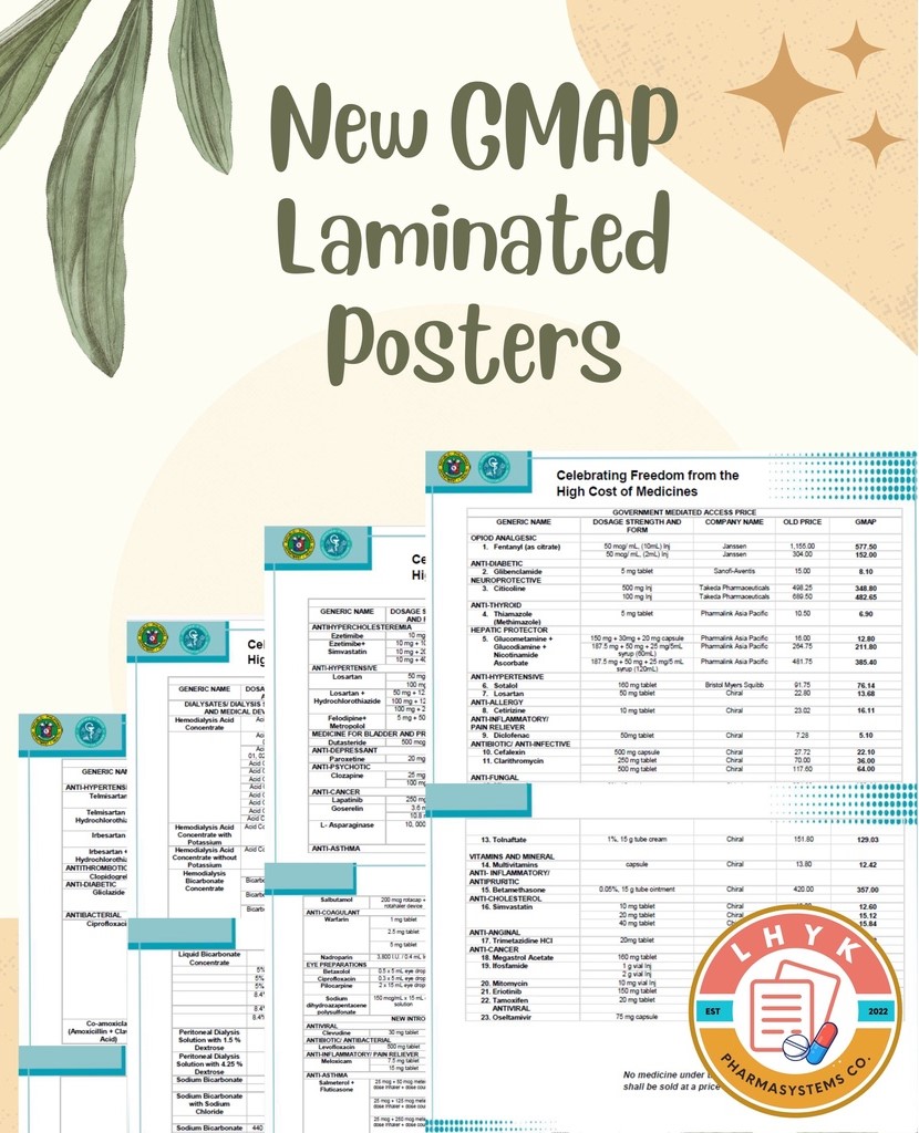 Gnmap Format GMAP for Pharmacy (New Format) Tarp and Laminated Poster READABLE FONT ...
