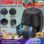 1350W Electric Deep Fryer with Digital Timer and Temperature Control