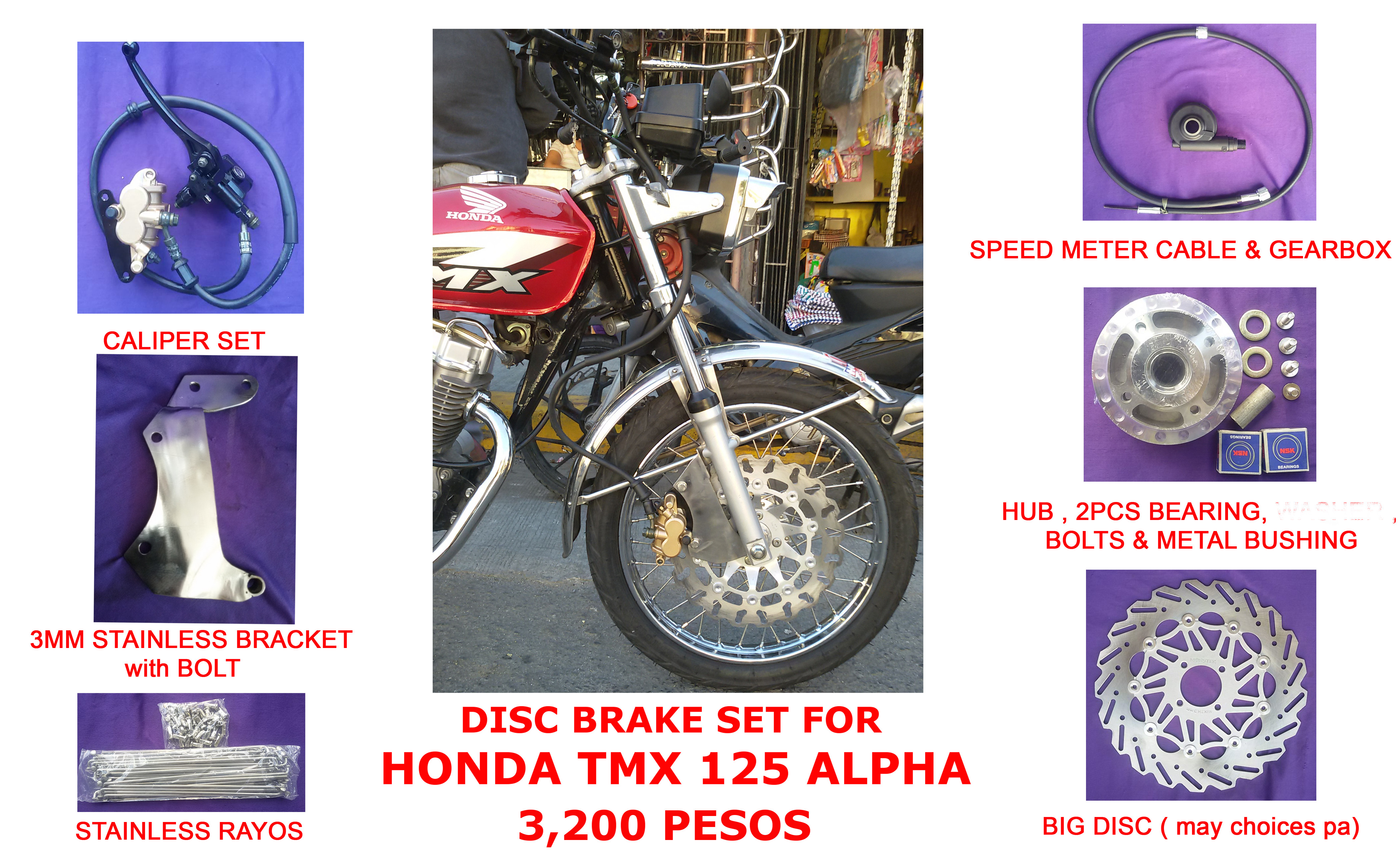 Tmx 125 Alpha Discbrake Set Front Conversion Kit Disc Brake Lazada Ph