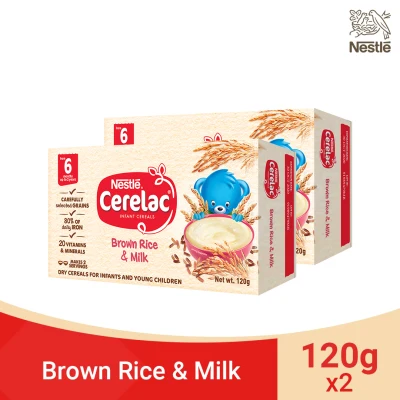 CERELAC Brown Rice and Milk Infant Cereal 120g - Pack of 2