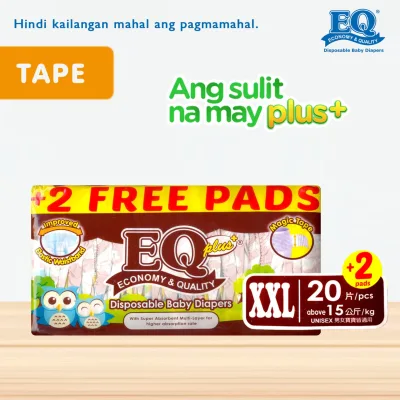 EQ Plus Big Pack XXL (above 15 kg) - 22 pcs x 1 pack (22 pcs) - Tape Diaper