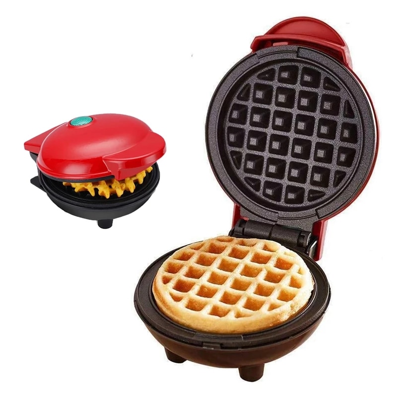 Mini แม่พิมพ์วาฟเฟิล Pot ไฟฟ้าเครื่องทำวาฟเฟิลฟองเค้กไข่เค้กอาหารเช้าเครื่องวาฟเฟิลเค้กไข่เค้ก Pan Eggette