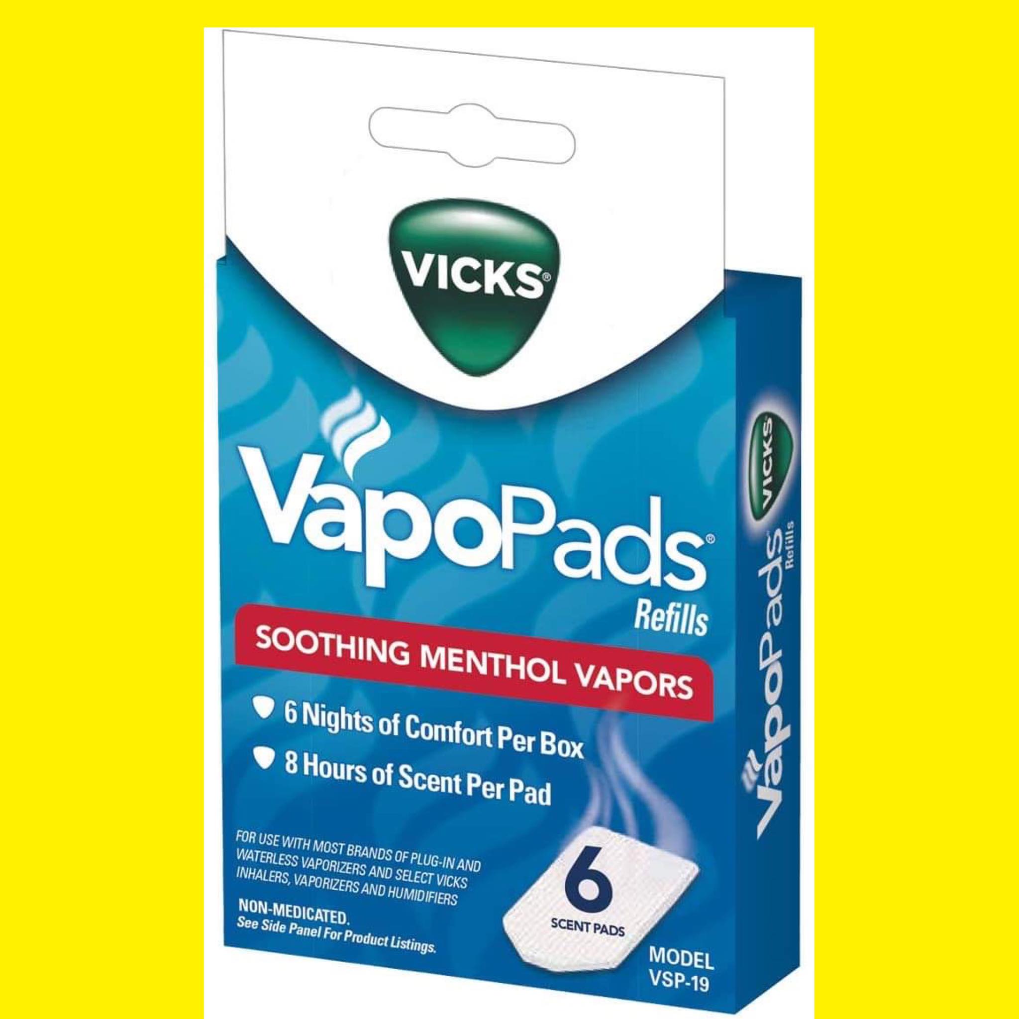 Vicks VapoPads, 6 Count Soothing Menthol Vapor Pads for Vicks