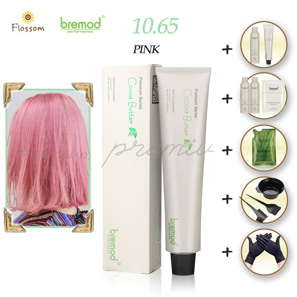 10Pcs Bremod Premium Series Cocoa Butter Hair Color Dye 10.65 Sakura