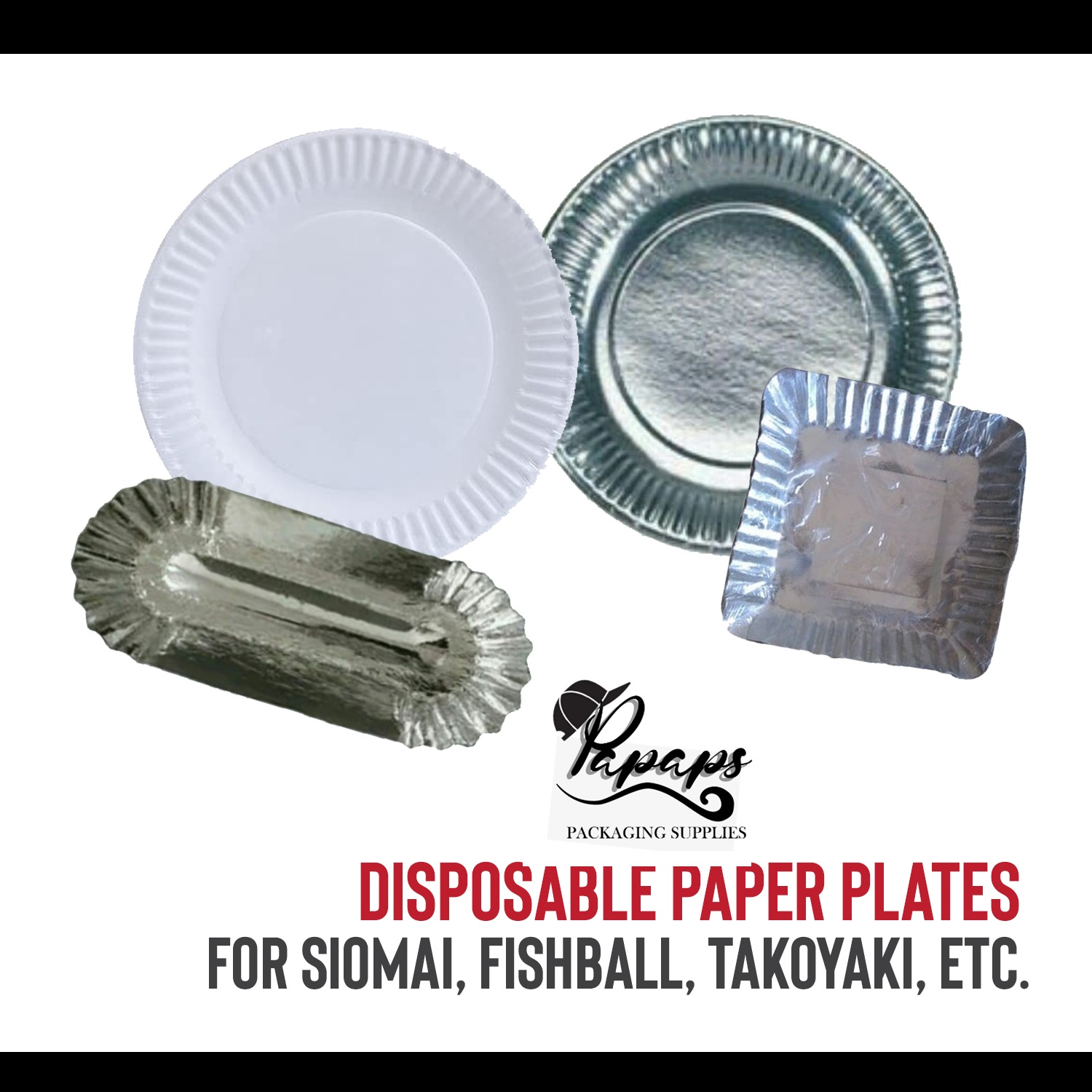 Papaps Paper Plate 9" Coated, Laminated, Silver 20pcs Lazada PH
