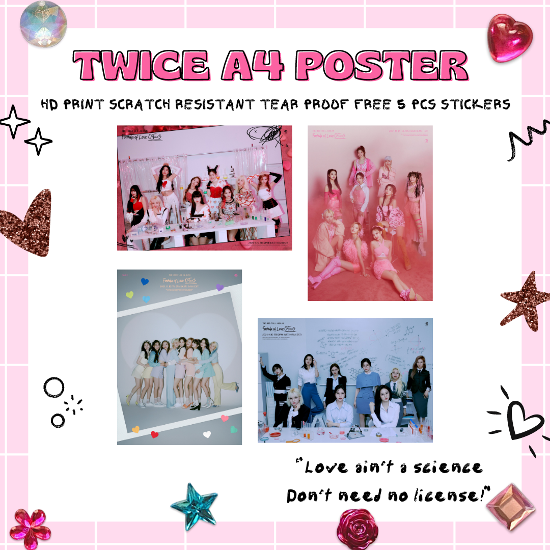 A4 POSTER TWICE Formula of Love + Free Twice 2022 Calendar + Twice ...