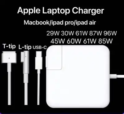 Apple Macbook iPad Pro ipad Air Charger 29W 30W 45W 60W 85W 61W 87W 96W T-tip L-tip USB-C Type-C Magsafe Magnetic power adapter Connector