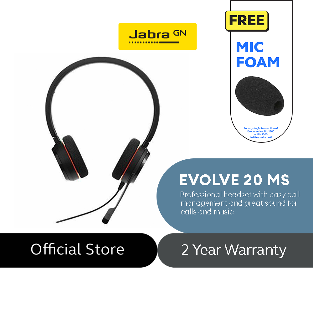 Jabra Evolve 20 MS Stereo USB-A Headset | Lazada PH